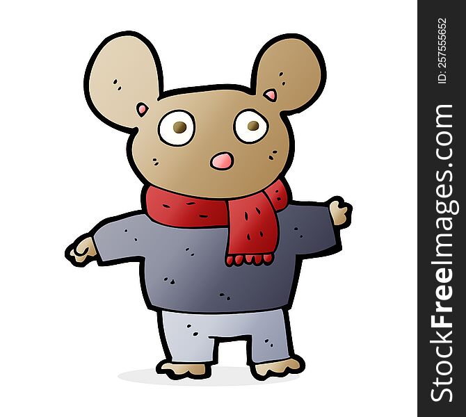 cartoon mouse in clothes