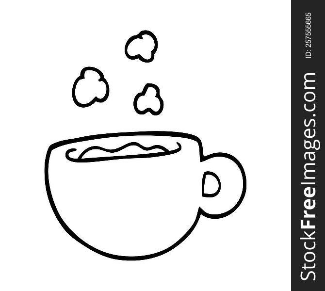 line drawing cartoon coffee cup