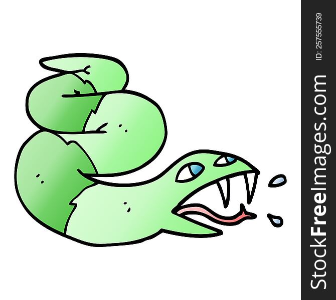 Vector Gradient Illustration Cartoon Hissing Snake