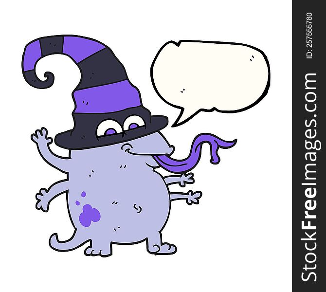 Speech Bubble Cartoon Halloween Alien