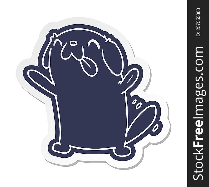 cartoon sticker kawaii of a cute dog