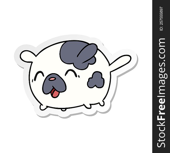 sticker cartoon illustration kawaii cute patch dog. sticker cartoon illustration kawaii cute patch dog