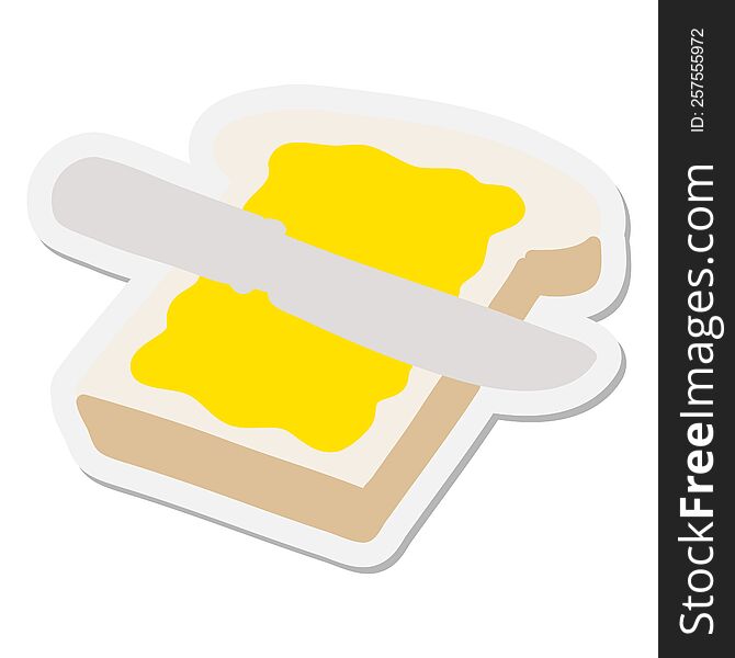 buttered slice of toast sticker