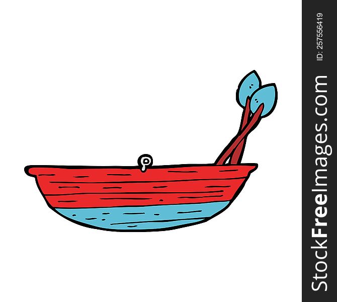 cartoon rowing boat