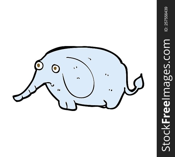 cartoon sad little elephant