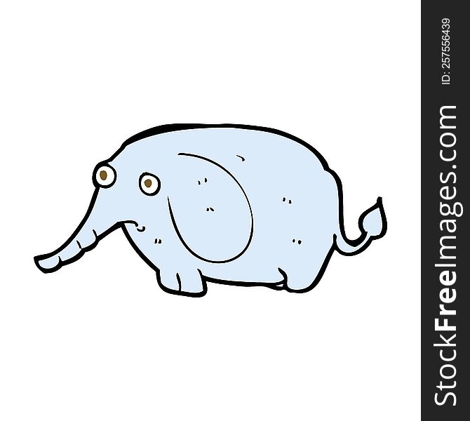 Cartoon Sad Little Elephant