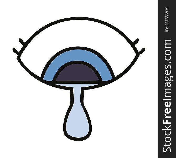 cute cartoon of a crying eye. cute cartoon of a crying eye