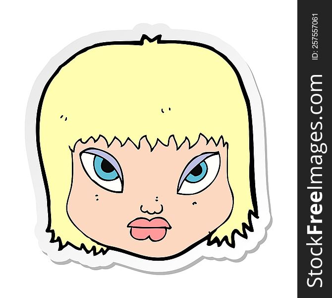 Sticker Of A Cartoon Annoyed Face