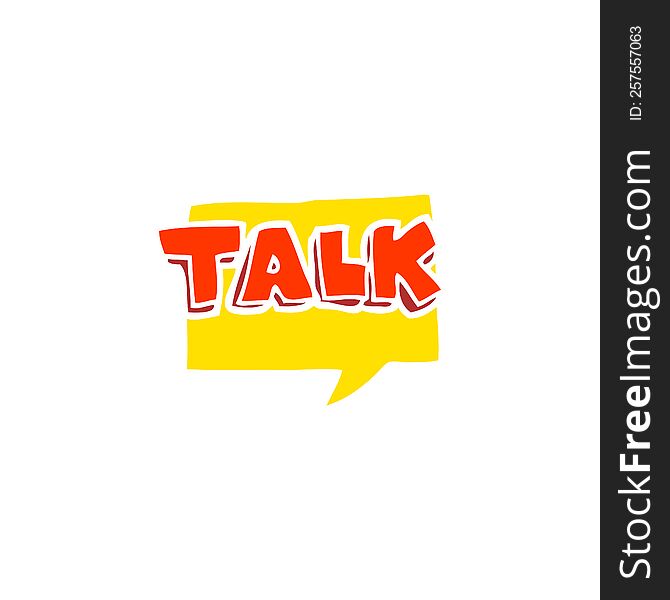 Flat Color Illustration Of A Cartoon Talk Symbol