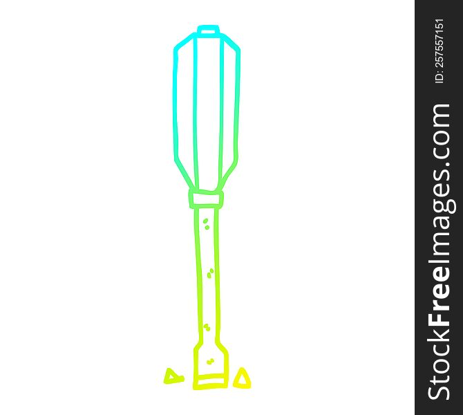 cold gradient line drawing of a cartyoon flat head