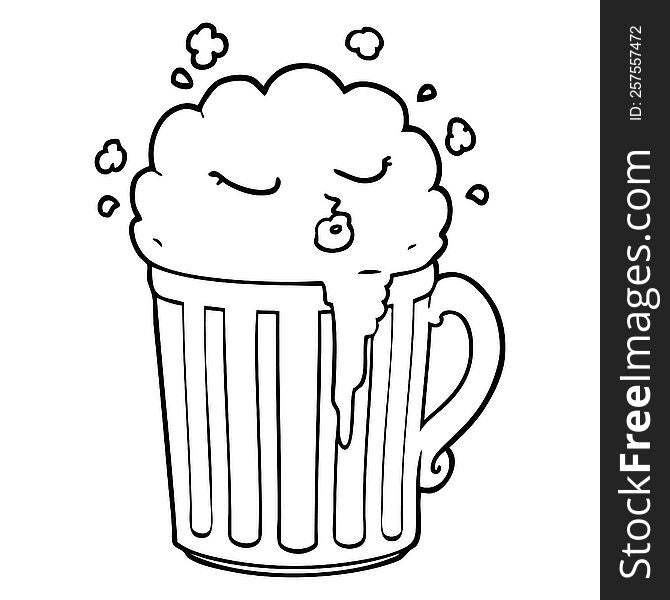 cartoon mug of beer. cartoon mug of beer