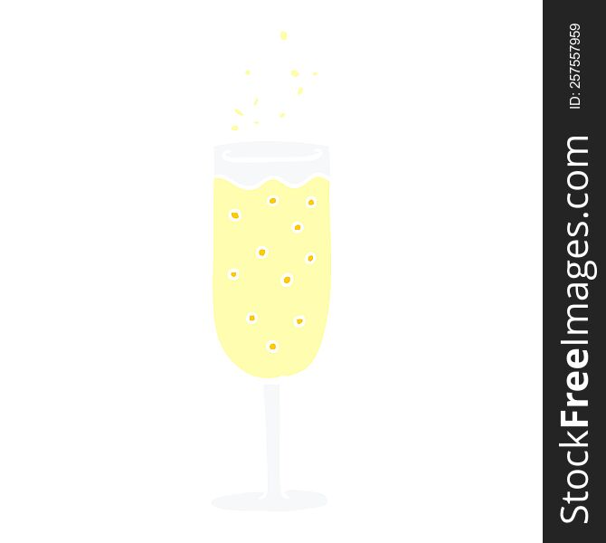 cartoon doodle champagne flute