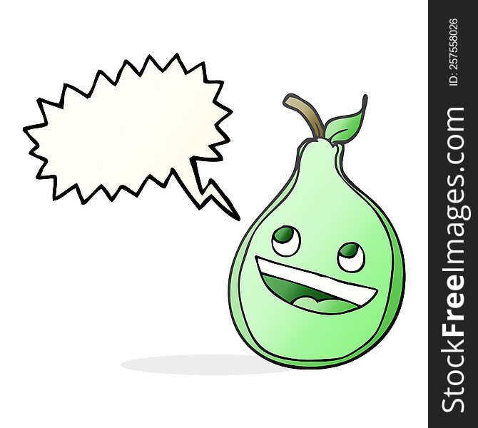 freehand drawn speech bubble cartoon pear