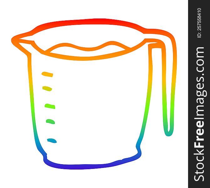 rainbow gradient line drawing of a cartoon jug