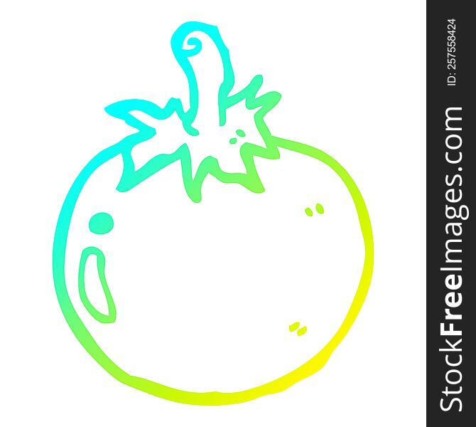 Cold Gradient Line Drawing Cartoon Tomato