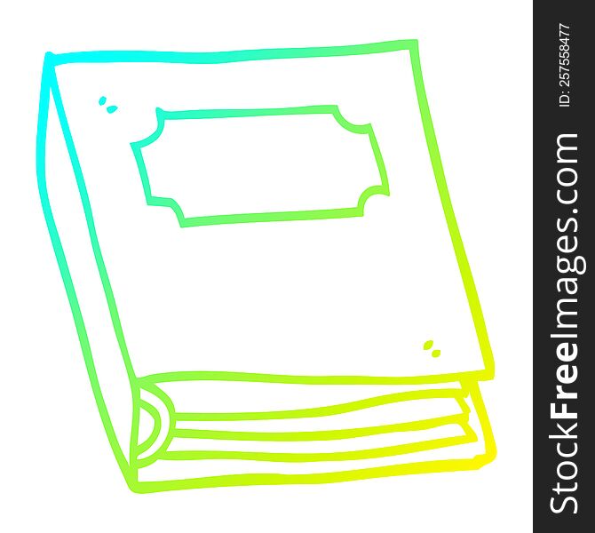 cold gradient line drawing of a cartoon purple book