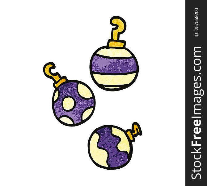 cartoon doodle xmas baubles