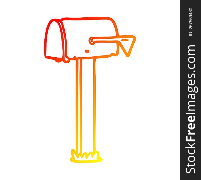 warm gradient line drawing of a mailbox