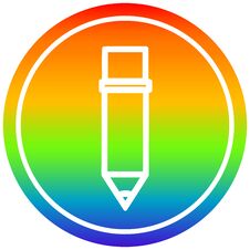 Simple Pencil Circular In Rainbow Spectrum Stock Image