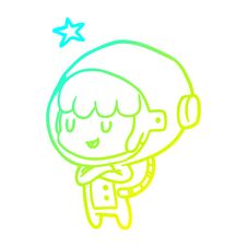 Free Cold Gradient Line Drawing Female Future Astronaut In Space Suit Stock Image - 257568411