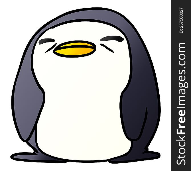 gradient cartoon illustration kawaii of a cute penguin. gradient cartoon illustration kawaii of a cute penguin