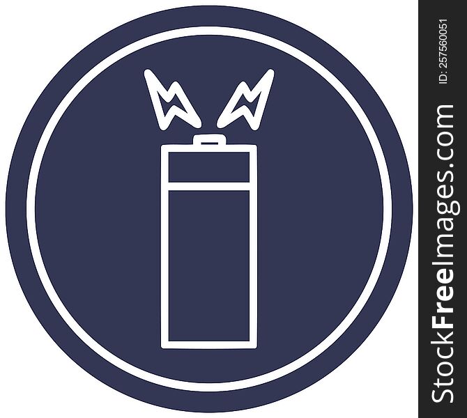 battery circular icon symbol