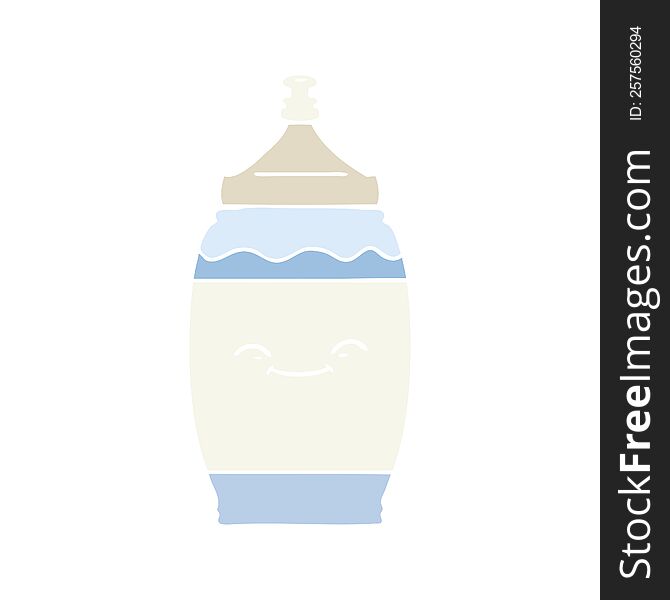 flat color style cartoon happy water bottle