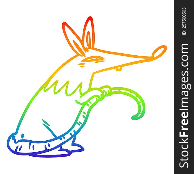 Rainbow Gradient Line Drawing Sneaky Rat