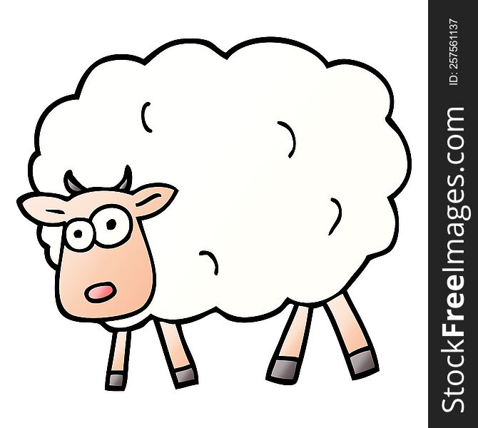 vector gradient illustration cartoon sheep