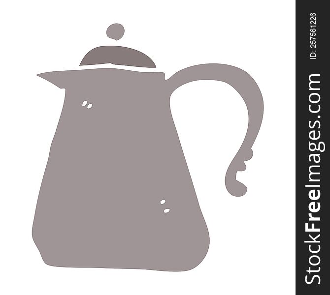 flat color illustration cartoon kettle