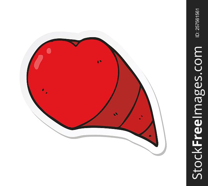 Sticker Of A Cartoon Love Heart Symbol