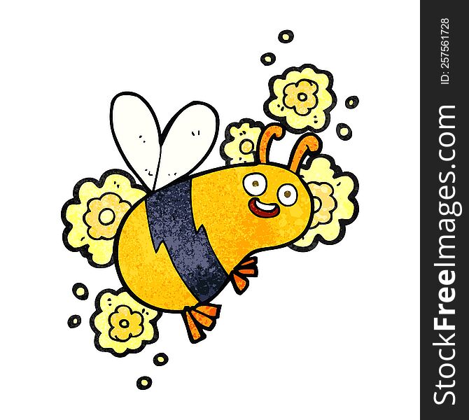 cartoon flying bee. cartoon flying bee