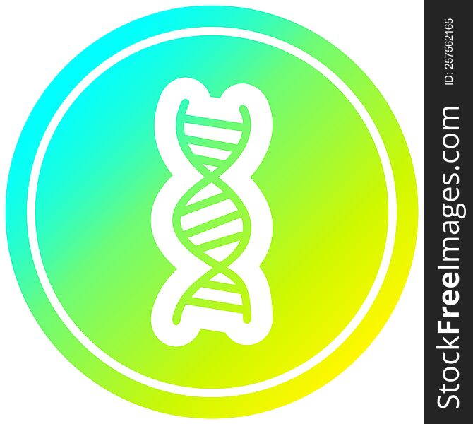 DNA chain circular icon with cool gradient finish. DNA chain circular icon with cool gradient finish