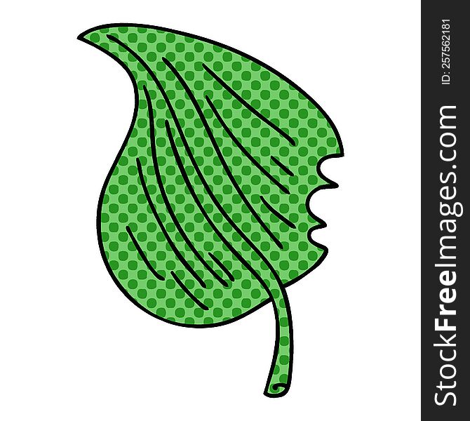 comic book style quirky cartoon munched leaf. comic book style quirky cartoon munched leaf