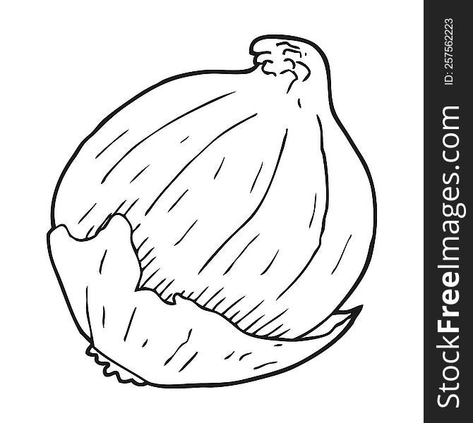 freehand drawn black and white cartoon onion