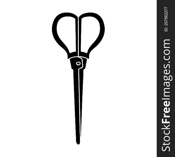 flat symbol quirky scissors. flat symbol quirky scissors