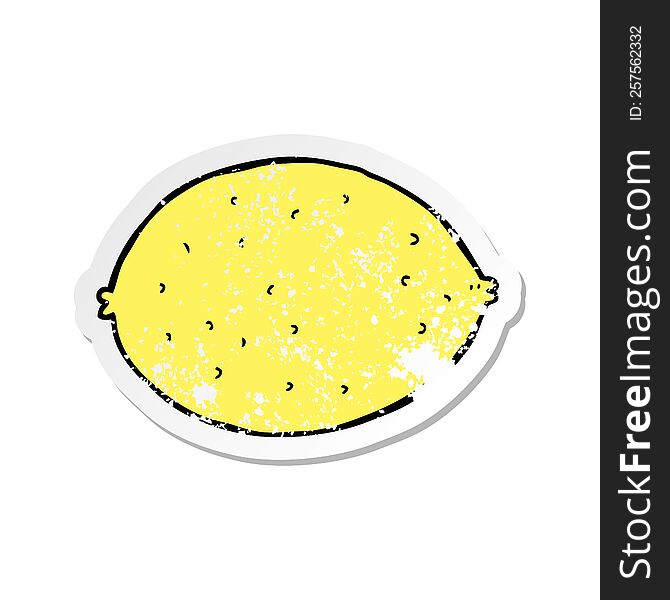 Distressed Sticker Of A Cartoon Lemon
