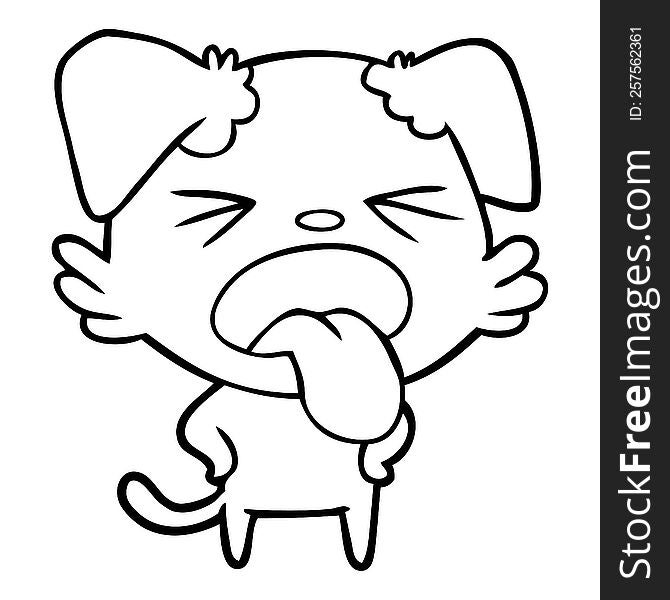 cartoon disgusted dog. cartoon disgusted dog