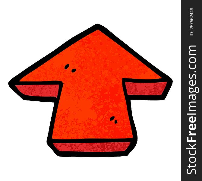 Grunge Textured Illustration Cartoon Arrow Symbol