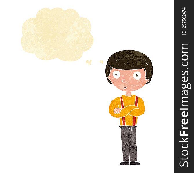 Cartoon Staring Boy With Thought Bubble