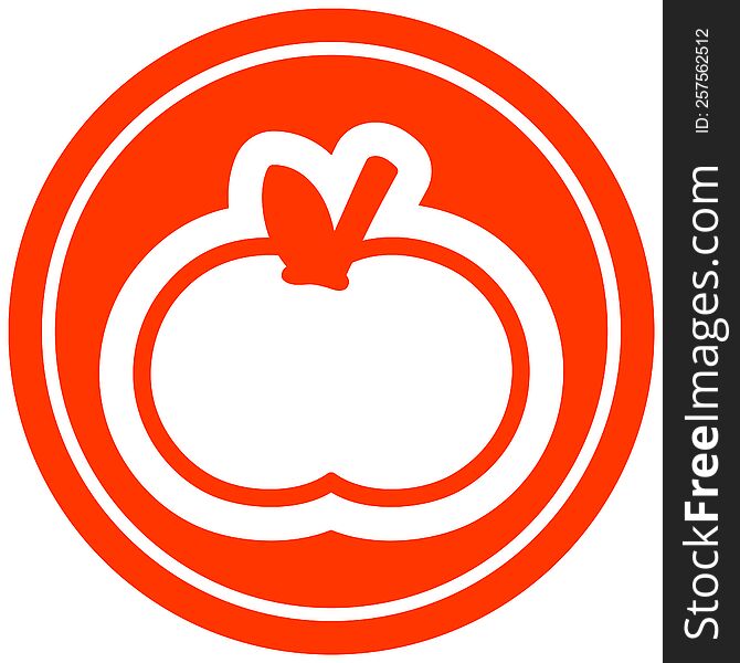 organic apple circular icon symbol