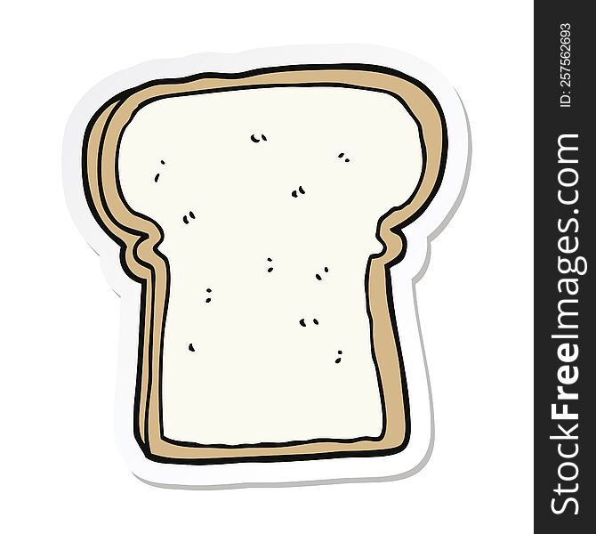 sticker of a cartoon slice of bread