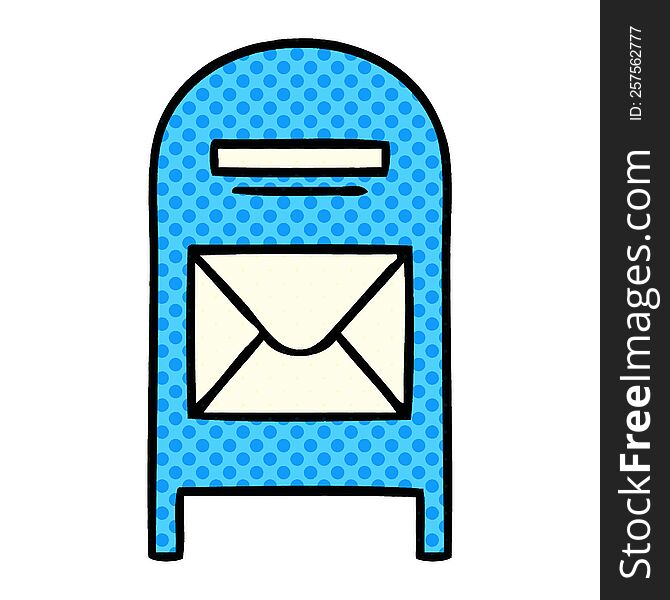 Comic Book Style Cartoon Mail Box