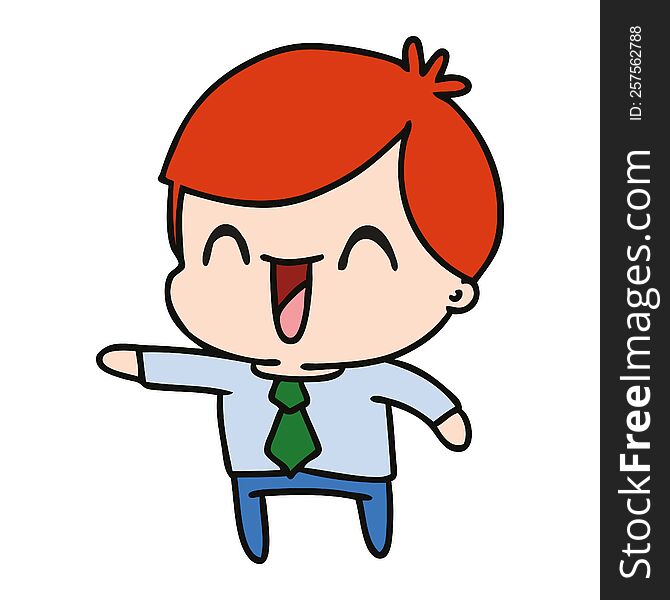 cartoon of kawaii man in suit