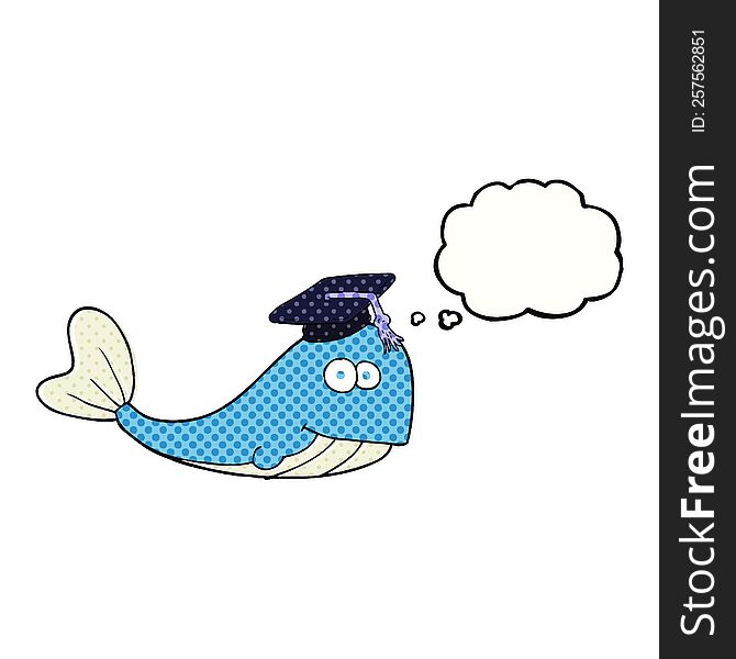 Thought Bubble Cartoon Whale Graduate