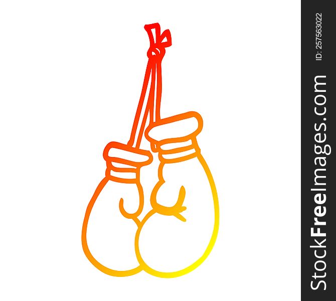 Warm Gradient Line Drawing Cartoon Boxing Gloves