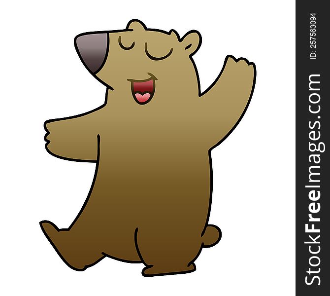 Quirky Gradient Shaded Cartoon Bear