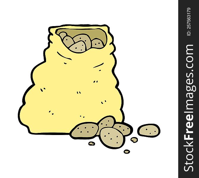 Cartoon Sack Of Potatoes