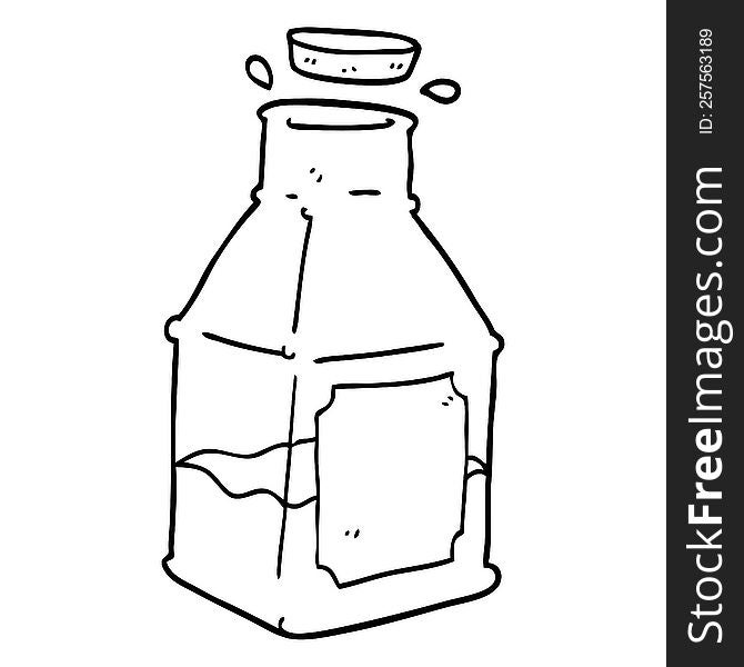 line drawing cartoon drink in decanter