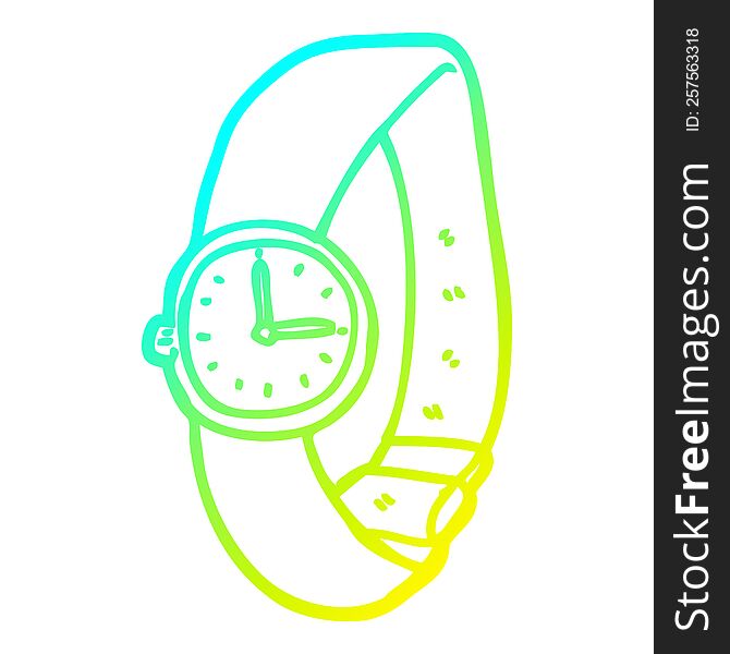 Cold Gradient Line Drawing Cartoon Wrist Watch